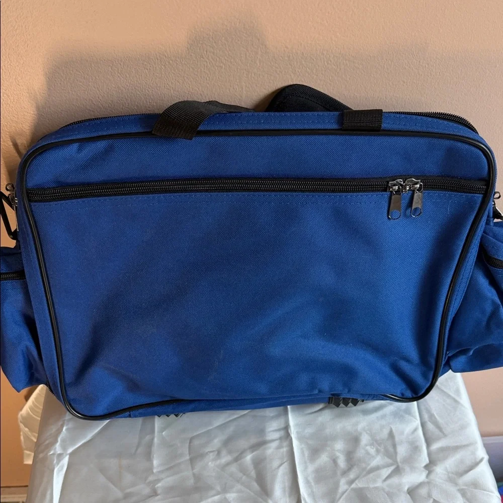 Blue Laptop Briefcase with Multiple Compartments - Unbranded